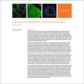Whitepaper: Culture and Assay Systems Used for 3D Cell Culture