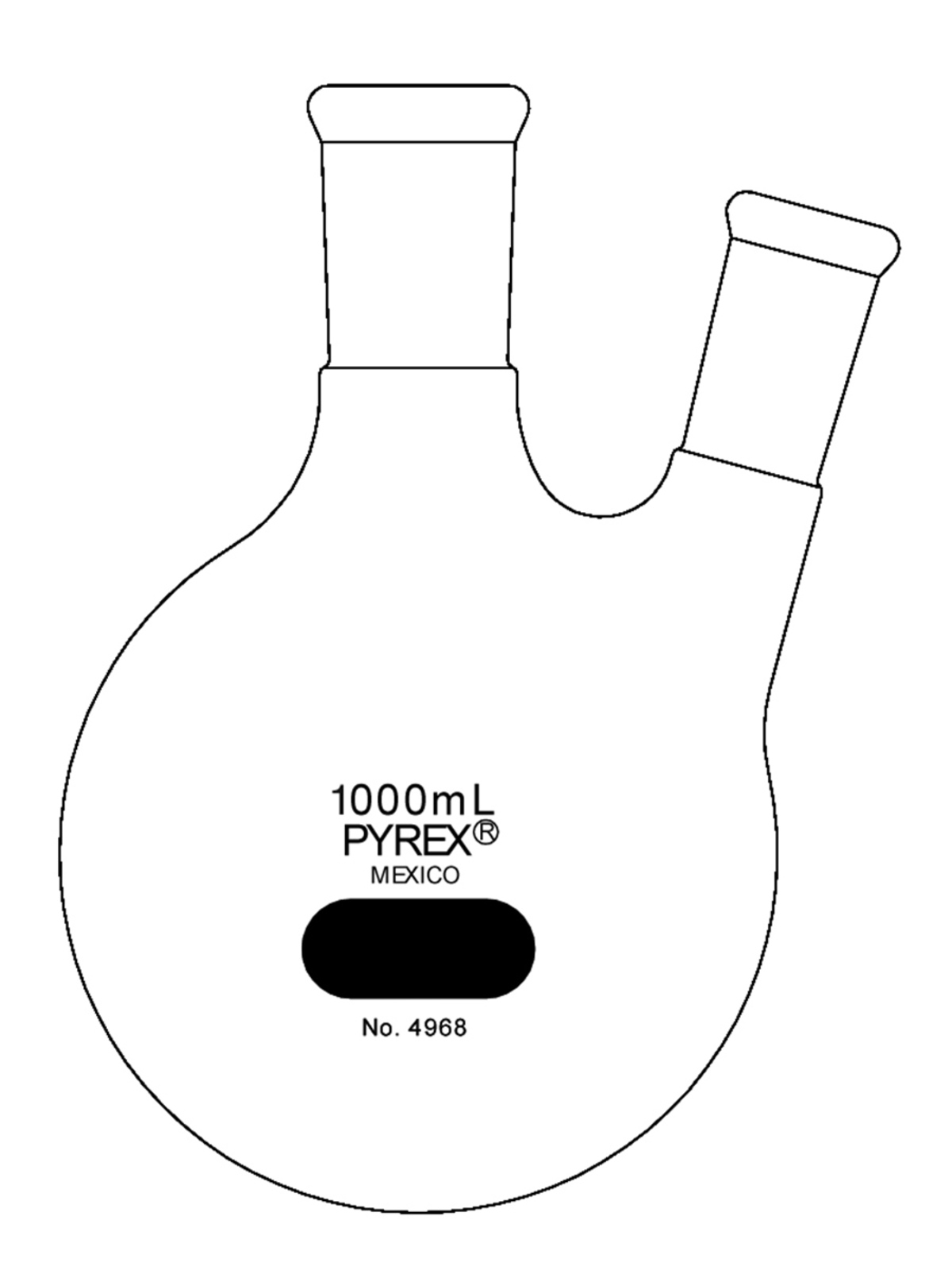 PYREX® Replacement 1L Two Neck Boiling Flask