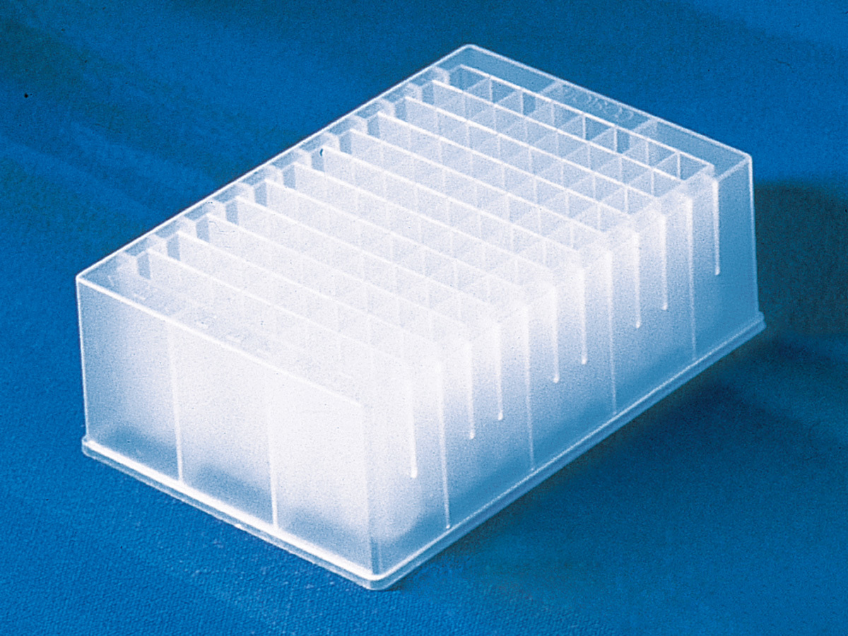 Microplate, Storage, 96 Well, Polypropylene, 2 mL, Clear, V-Bottom, Square Wells, Not Treated, no Li