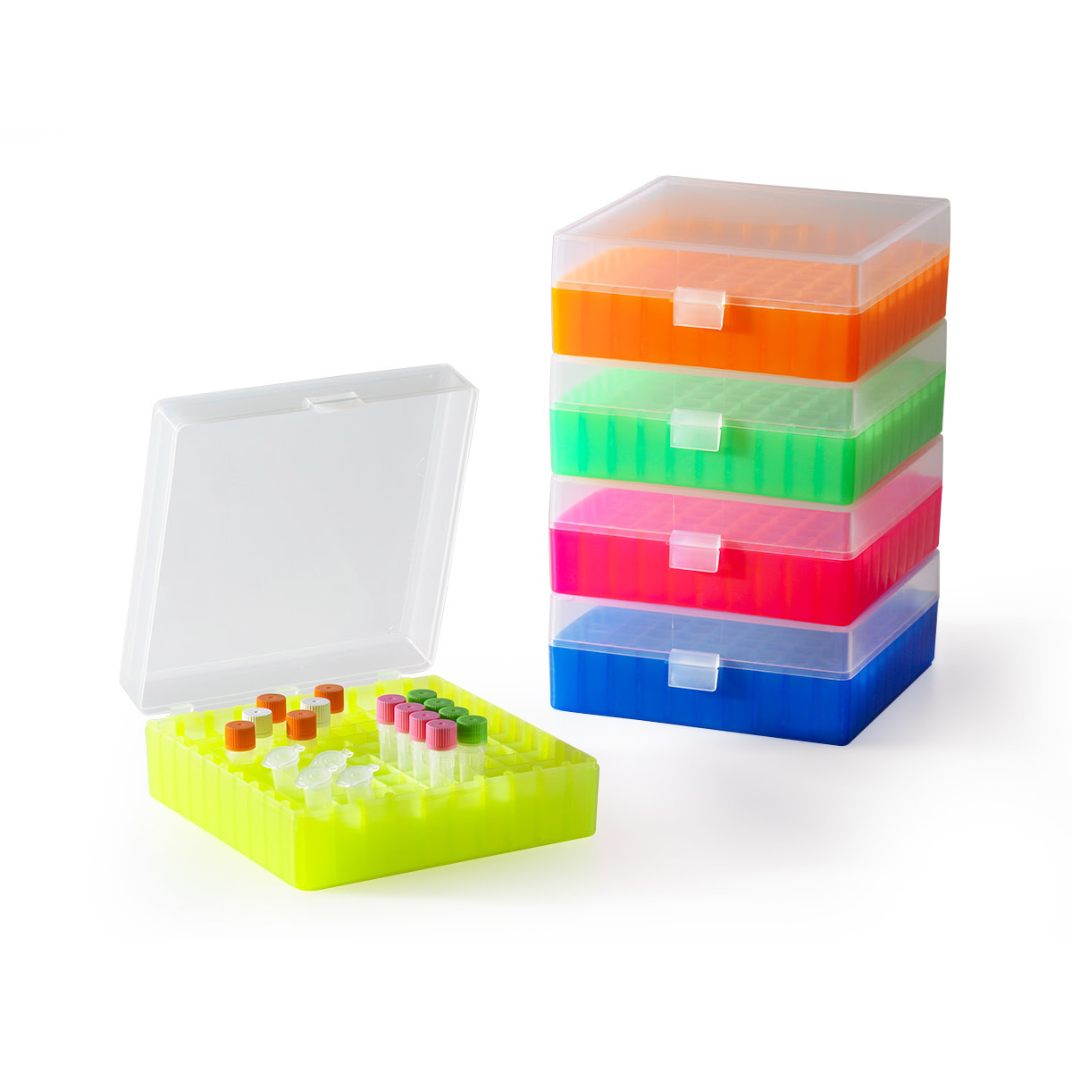 Axygen Microcentrifuge Tube Storage Box 100 X 1 5 To 2 0 Ml Multi Color Pack Multi Color Color Life Sciences United States Consumer Site Corning