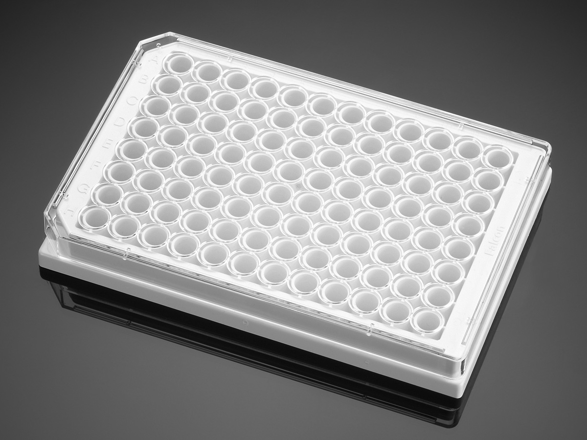 Corning® BioCoat™ Collagen I 96 Well White Flat Bottom TC-Treated Microplate, with Lid, 5/Pack, 50/C