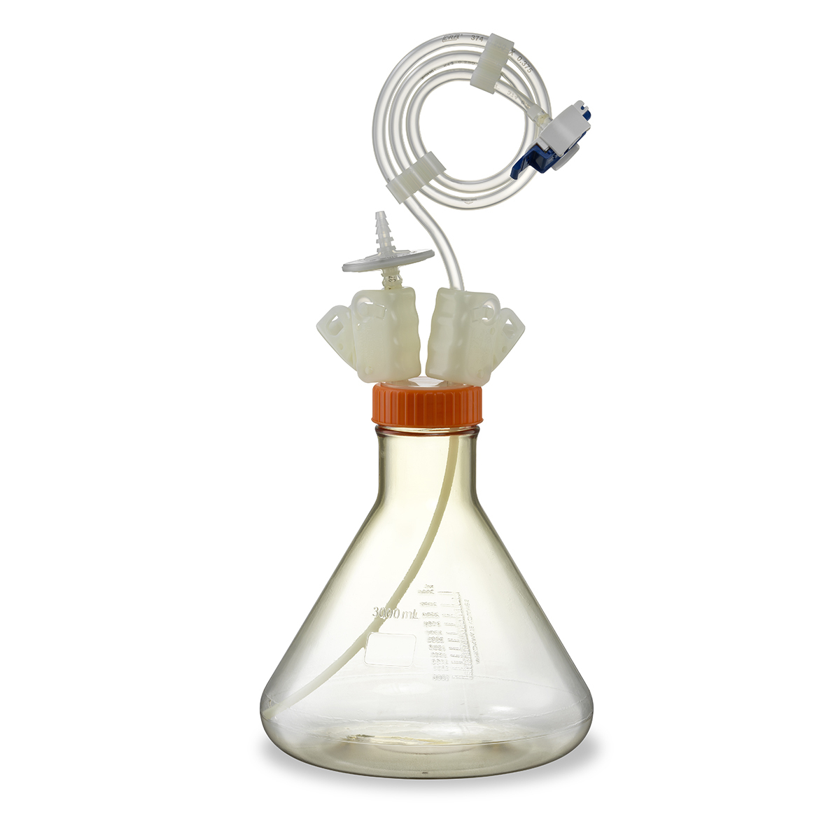 6982 Corning® Ascent™ 3L Erlenmeyer Flask for storage with ¼” Aseptic