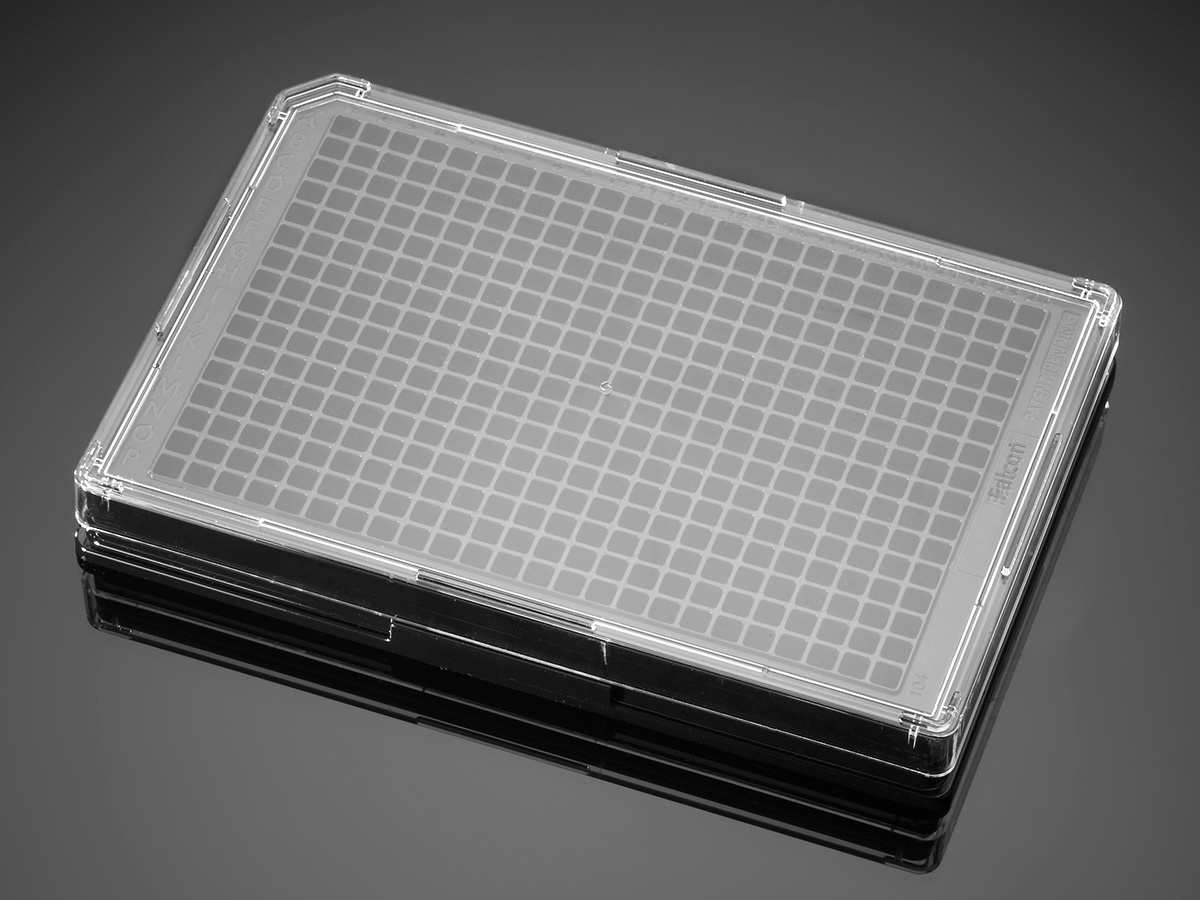 Corning® BioCoat™ Collagen I 384 Well Black/Clear Flat Bottom TC-Treated Microplate, with Lid, Nonst