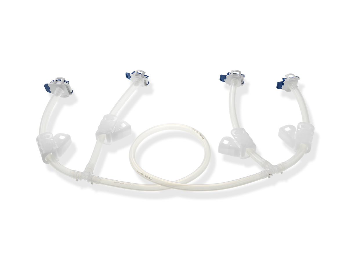 Corning® CellCube® Tubing Manifold, 3/8”ID Thermoelastic Tubing, Cross Connection, 4 Aseptic Connectors