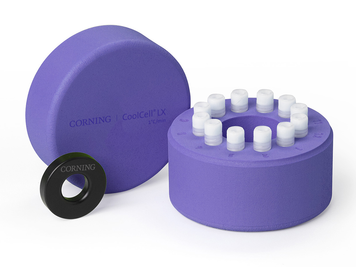 CoolCell® LX, purple Cell Freezing Container, for 12 x 1ml or 2ml cryogenic vials, 1 x 1