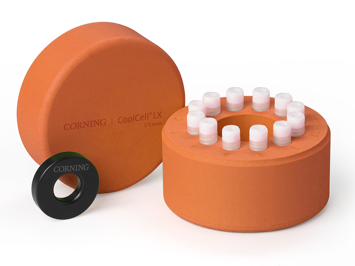 CoolCell® LX, orange Cell Freezing Container, for 12 x 1ml or 2ml cryogenic vials, 1 x 1