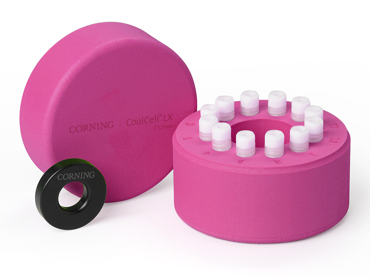CoolCell® LX, pink Cell Freezing Container, for 12 x 1ml or 2ml cryogenic vials, 1 x 1