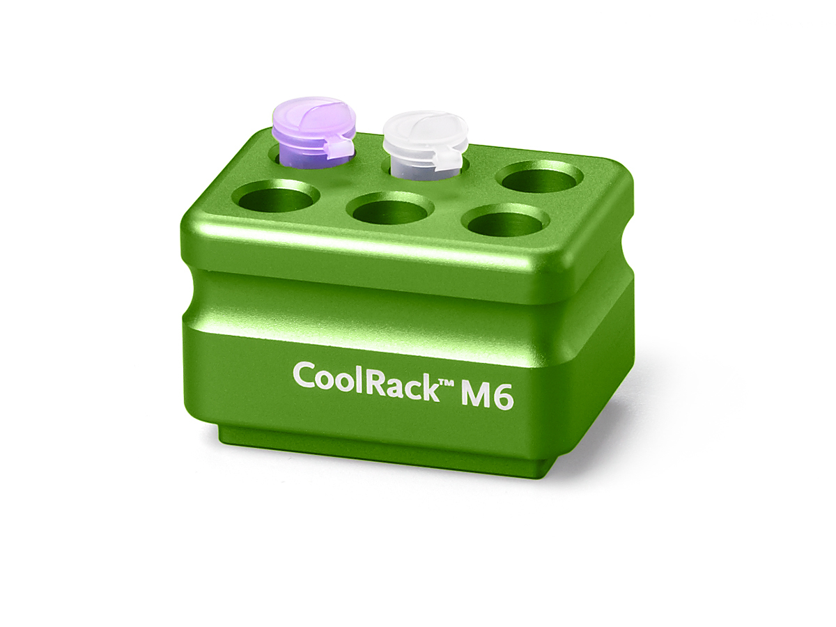 Corning® CoolRack M6, Holds 6 x 1.5 or 2 mL Microcentrifuge Tubes, Green