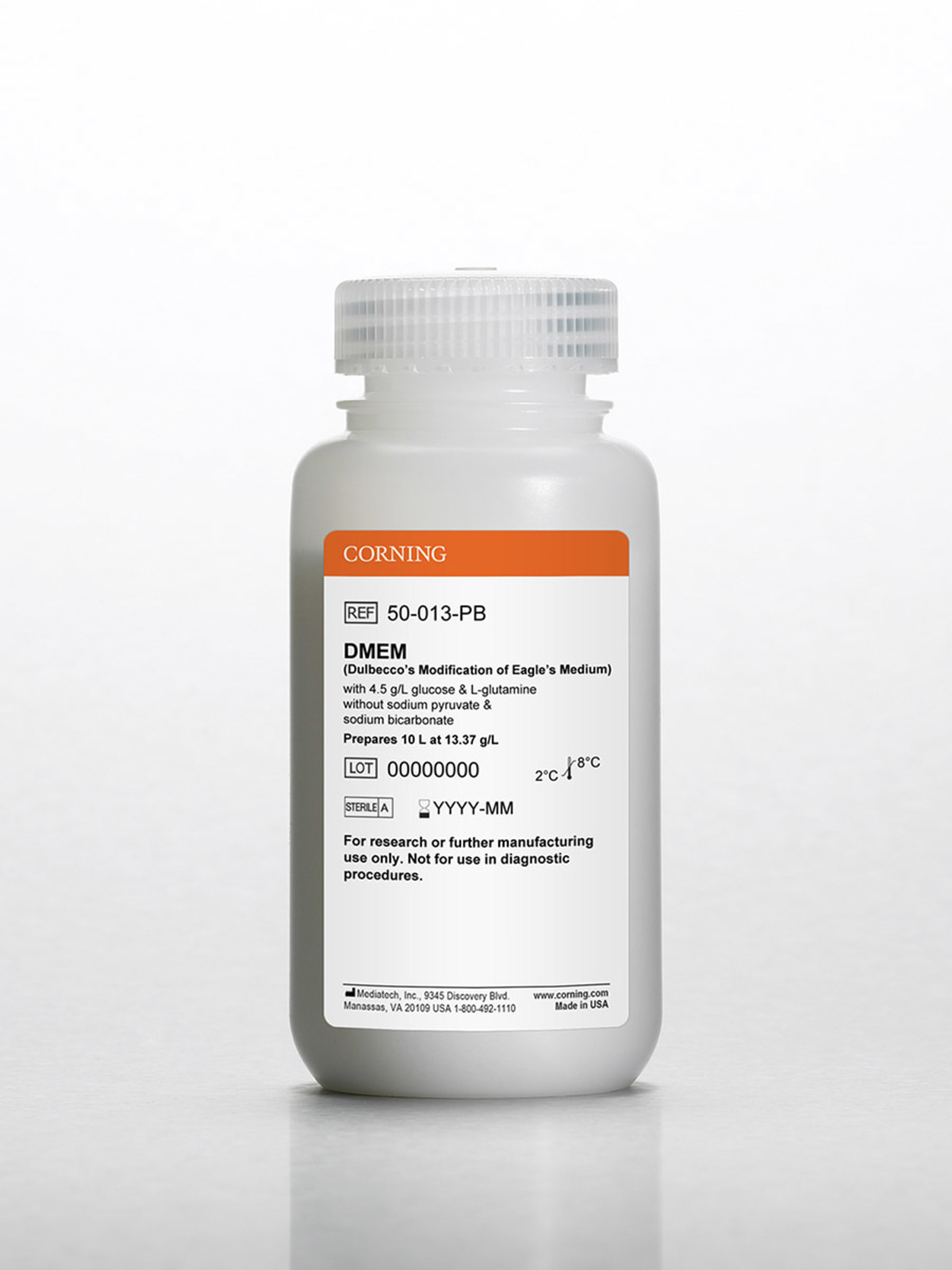 10 L DMEM (Dulbecco's Modification of Eagle's Medium), Powder with 4.5 g/L glucose and L-glutamine, 
