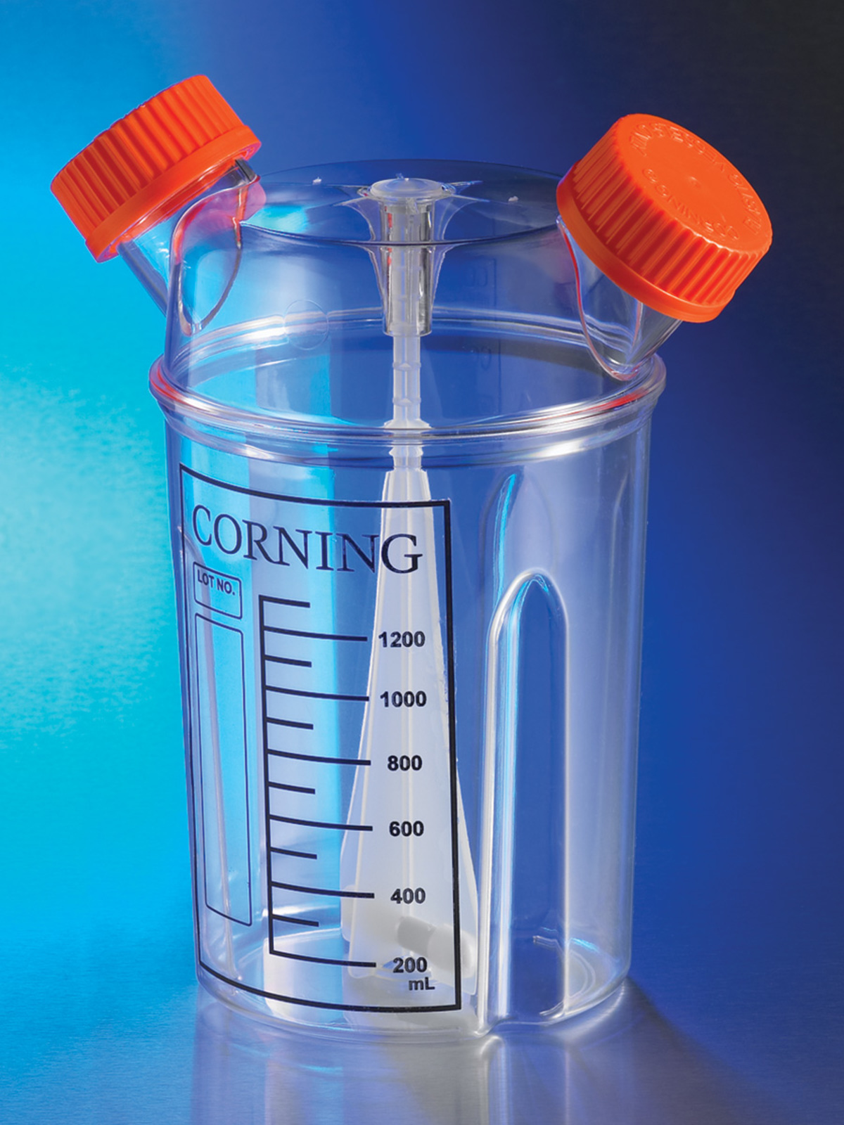 3580 | Corning® 1L ディスポーザブルスピナーフラスコ, ベントキャップ, 滅菌済み | Corning