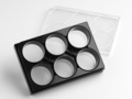 Corning® Elplasia® 6-well Black/Clear, Square, Plasma Treated, Microcavity Plate, with Lid