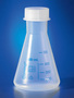 Corning® 50 mL Reusable Plastic Narrow Mouth Erlenmeyer Flask, Polymethylpentene with GL-45 PP Screw Cap