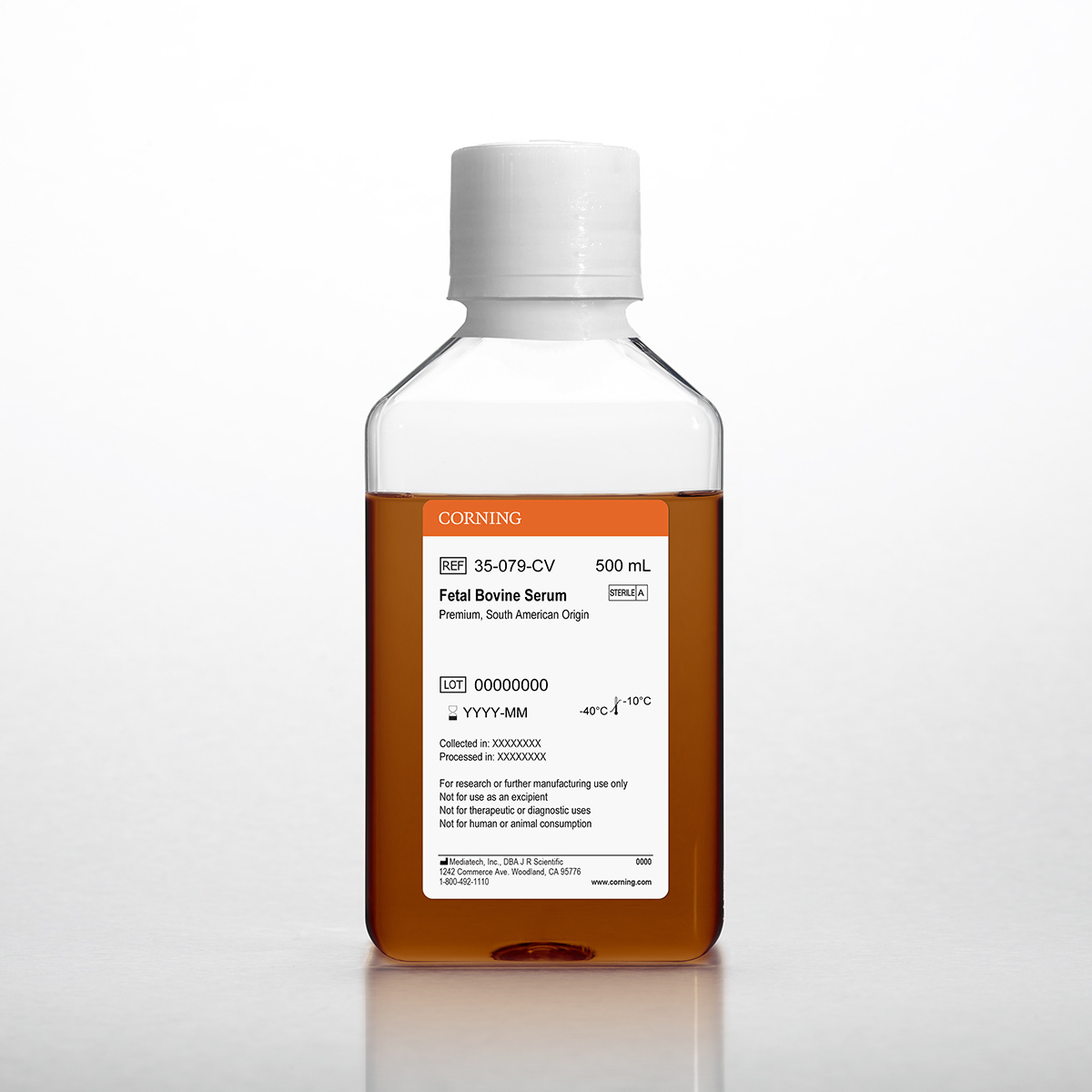 Corning® Fetal Bovine Serum, 500 mL, Regular, South American Origin