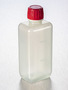 Corning® Gosselin™ Rectangular PP Bottle, 250 mL, Graduated, 20 mm Red Tamper-evident Cap with Seal, Assembled, Sterile, 312/Case