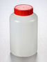 Corning® Gosselin™ Round HDPE Bottle, 1 L, 58 mm Red Cap with Seal, Assembled, 68/Case