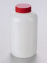 Corning® Gosselin™ Round HDPE Bottle, 2 L, 57 mm Red Cap with Seal, Assembled, 25/Case