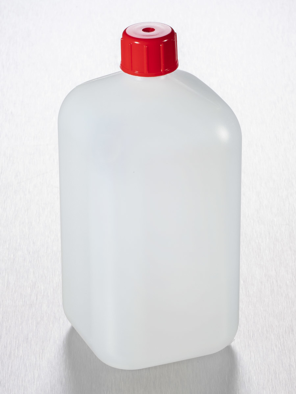 Corning® Gosselin™ Square HDPE Bottle, 1 L, 20 mm Red Cap, Non-assembled, 60/Case