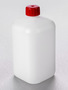 Corning® Gosselin™ Square HDPE Bottle, 2 L, 26 mm Red Cap, Assembled, 45/Case