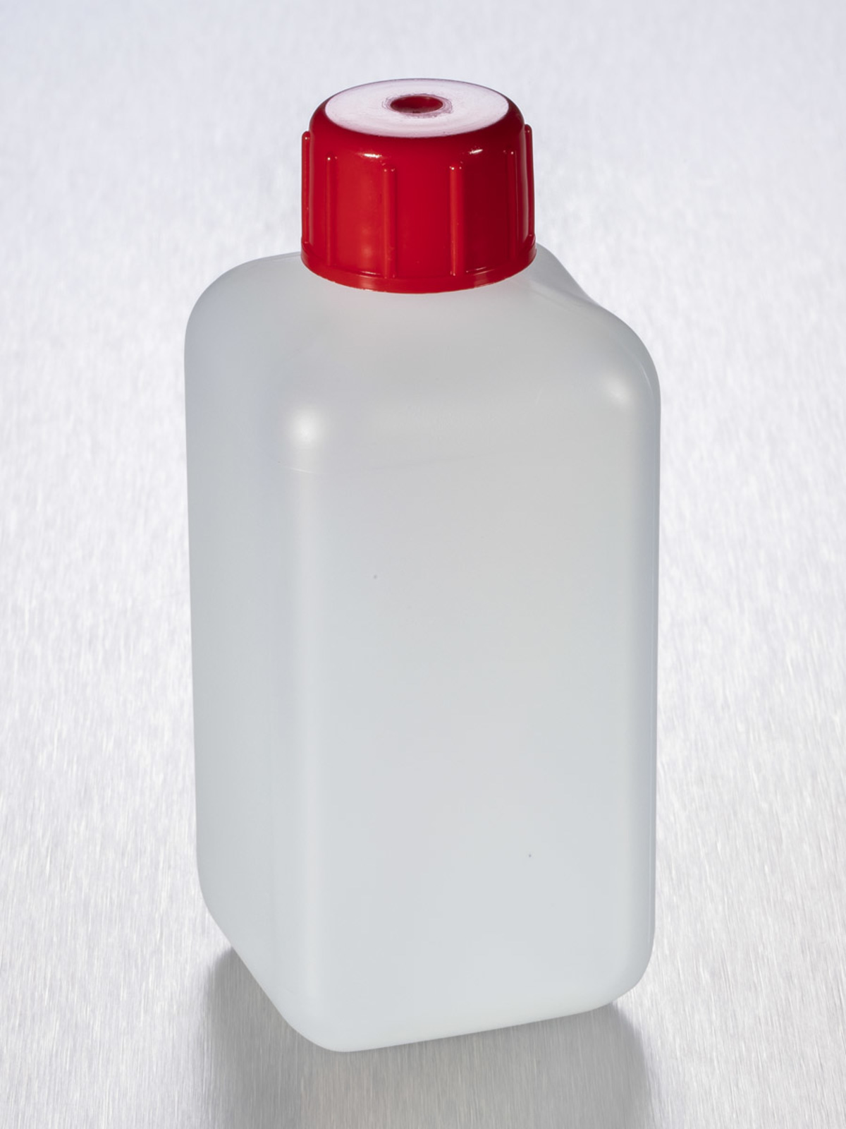 Corning® Gosselin™ Square HDPE Bottle, 250 mL, 20 mm Red Cap, Non-assembled, 194/Case