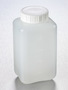 Corning® Gosselin™ Square HDPE Bottle, 1 L, Graduated, 58 mm White Cap with Wad, Assembled, 90/Case