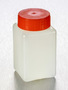 Corning® Gosselin™ Square HDPE Bottle, 150 mL, 37 mm Red Cap with Seal, Assembled, Sterile, 300/Case