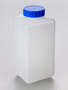 Corning® Gosselin™ Square HDPE Bottle, 2 L, Graduated, 58 mm Blue Cap with Seal, Assembled, 50/Case