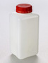 Corning® Gosselin™ 方形HDPE瓶，2 L，带刻度，58 mm带垫片红色防启封盖，未预装，50/箱