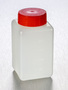 Corning® Gosselin™ 方形HDPE瓶，250 mL，带刻度，37 mm带密封圈红色盖，预装，210/箱