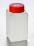 Corning® Gosselin™ Square HDPE Bottle, 250 mL, Graduated, 37 mm Red Cap with Seal, Assembled, Sterile, 210/Case