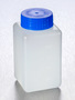 Corning® Gosselin™ Square HDPE Bottle, 250 mL, Graduated, 37 mm Blue Cap, Assembled, 210/Case