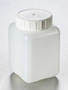 Corning® Gosselin™ Square HDPE Bottle, 500 mL, Graduated, 58 mm White Cap with Seal, Assembled, 175/Case