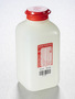 Corning® Gosselin™ Water Sampling Square HDPE Bottle, 500 mL, Graduated, 20 mg/L Sodium Thiosulfate, 29 mm Red Tamper-evident Hinged Plug, Sterile, 100/Case