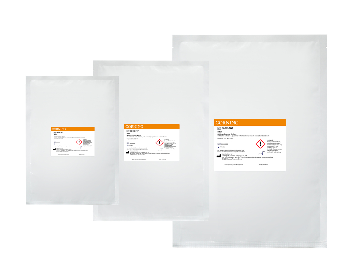 Corning® 100L MEM, [+] Earle's salts, L-glutamine, [-] sodium phosphate, sodium bicarbonate