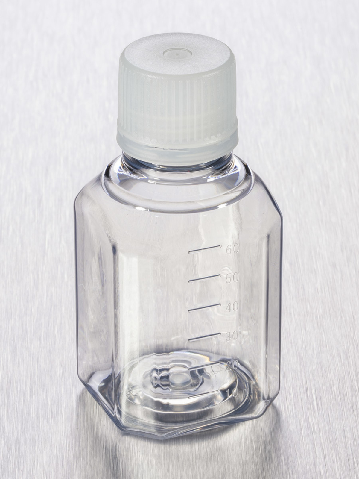 STORAGE BOTTLE,60 mL, 17.5 mm HDPE SCREW CAP,PET,S,BK,12/TRAY,96/CS, 4 x 24