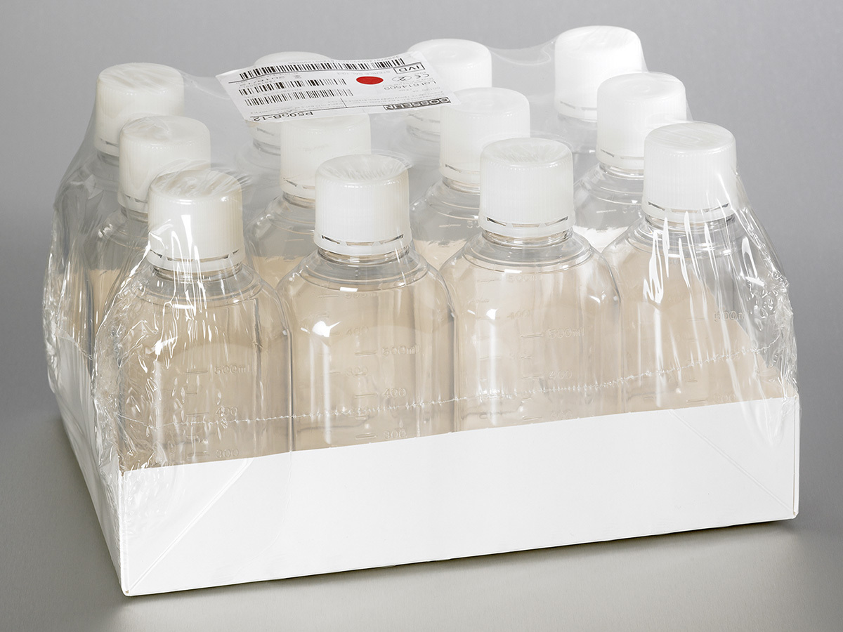 Corning® 500 mL Octagonal PET Storage Bottles with 31.7 mm Screw Caps, Sterile