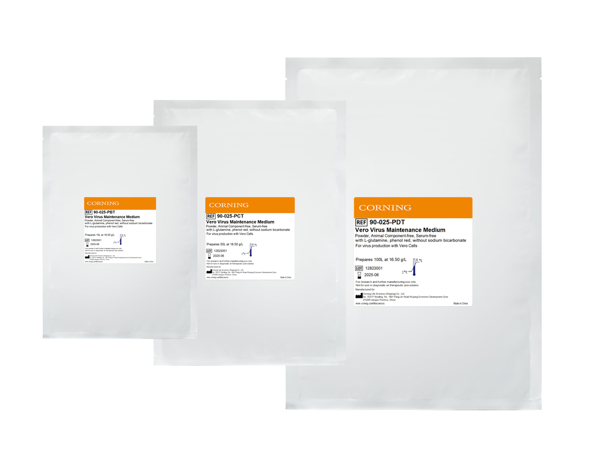Corning® 100L Vero Virus Maintenance Medium, Powder, Animal Component-free, Serum-free, [+] L-glutamine, phenol red, [-] sodium bicarbonate