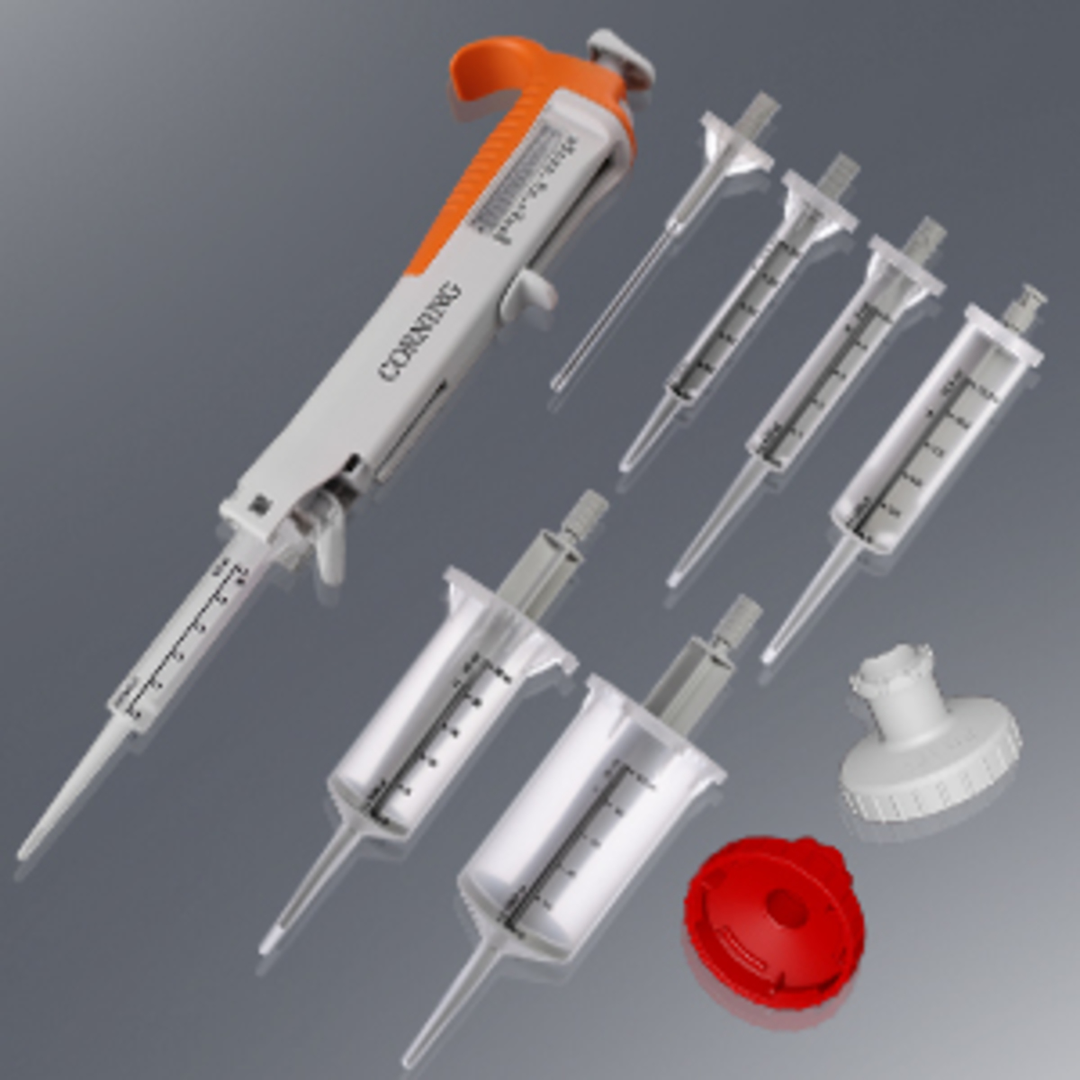 Corning® Step-R™ Starter Pack, Corning Step-R Repeating Pipettor,  Syringes-5 each 0.05, 2.5, 5, 12.