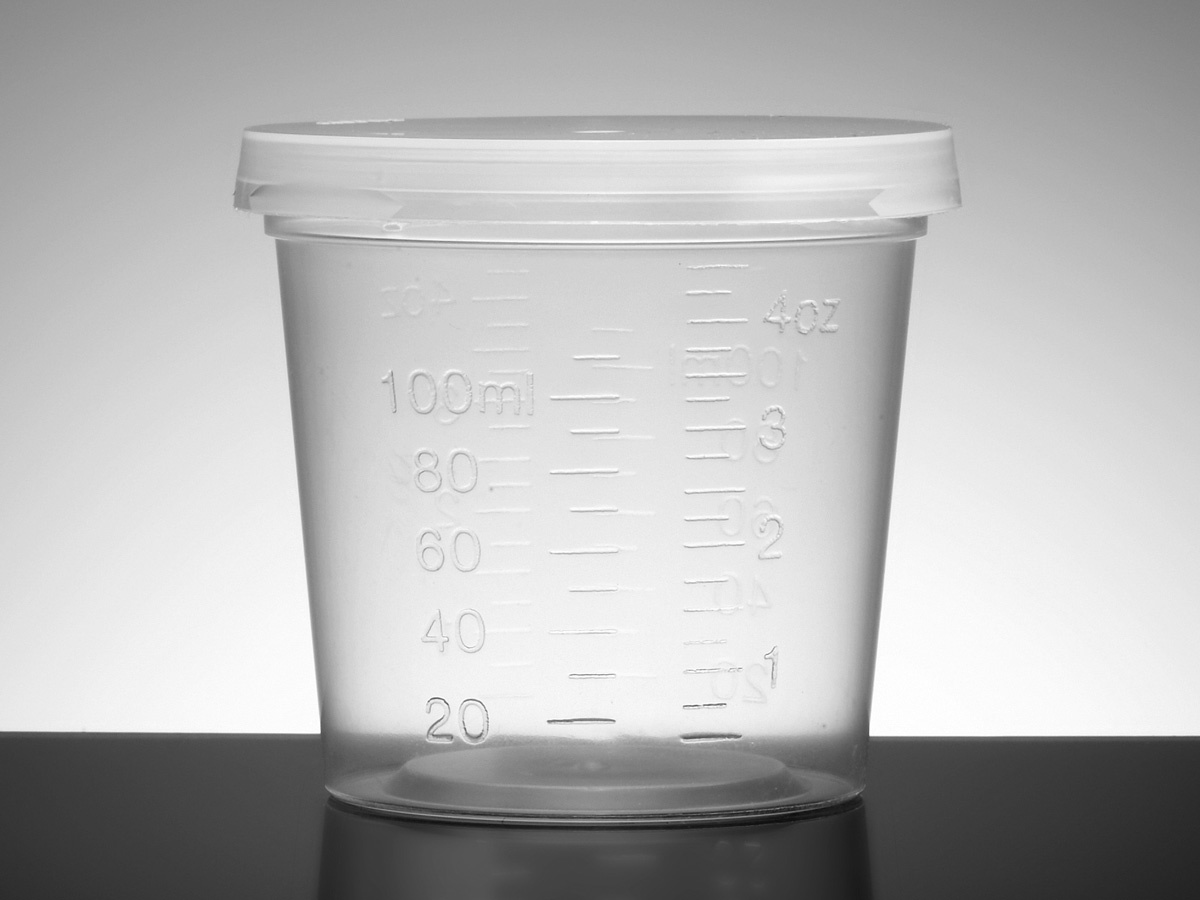Falcon® Sample Container, with Lid, 4.5oz (110mL), Individually Wrapped, Sterile, 100/Case
