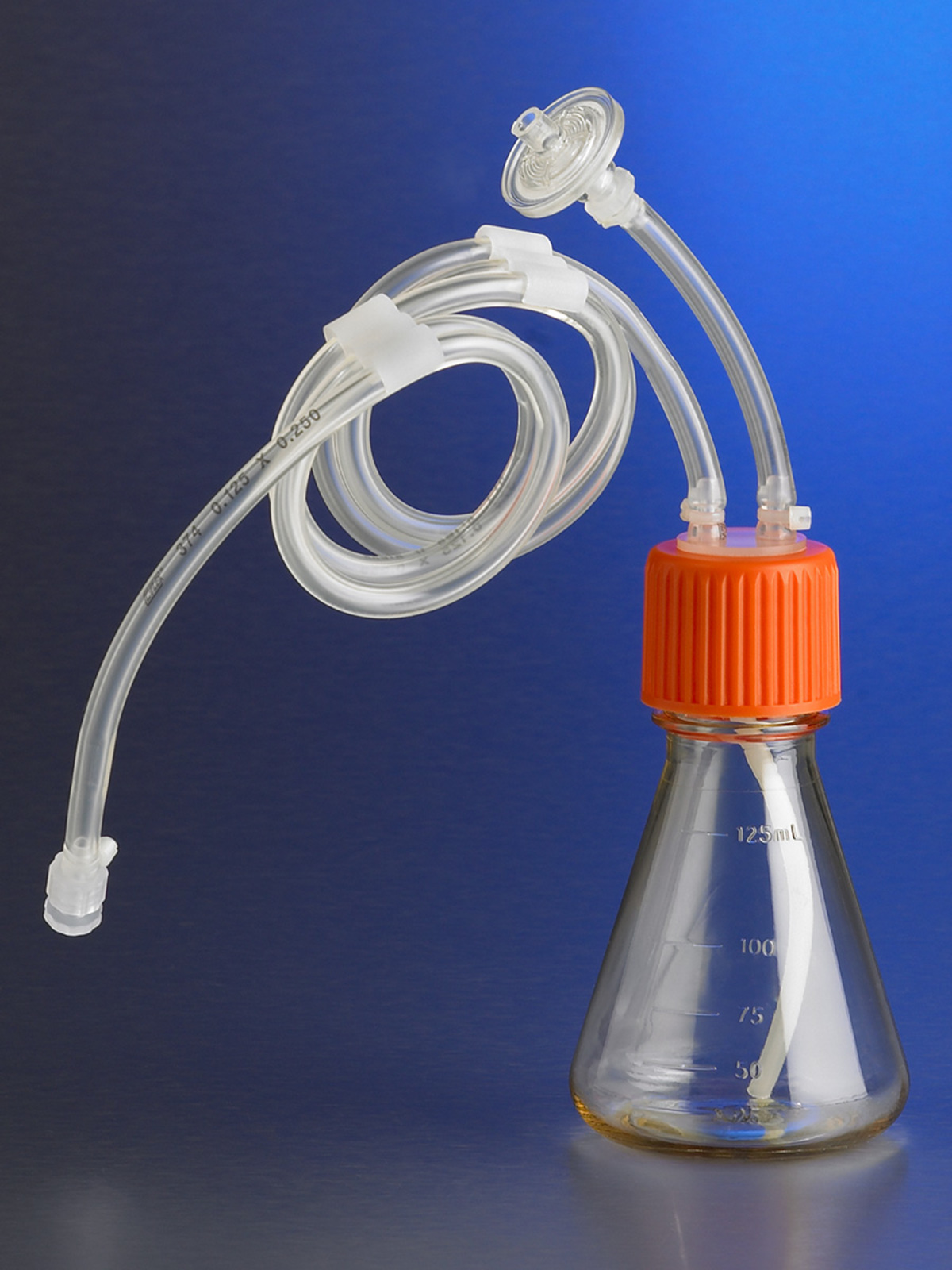 Corning® Erlenmeyer Flask, 125mL, Plain, With Aseptic Connector, MLL, 1/8