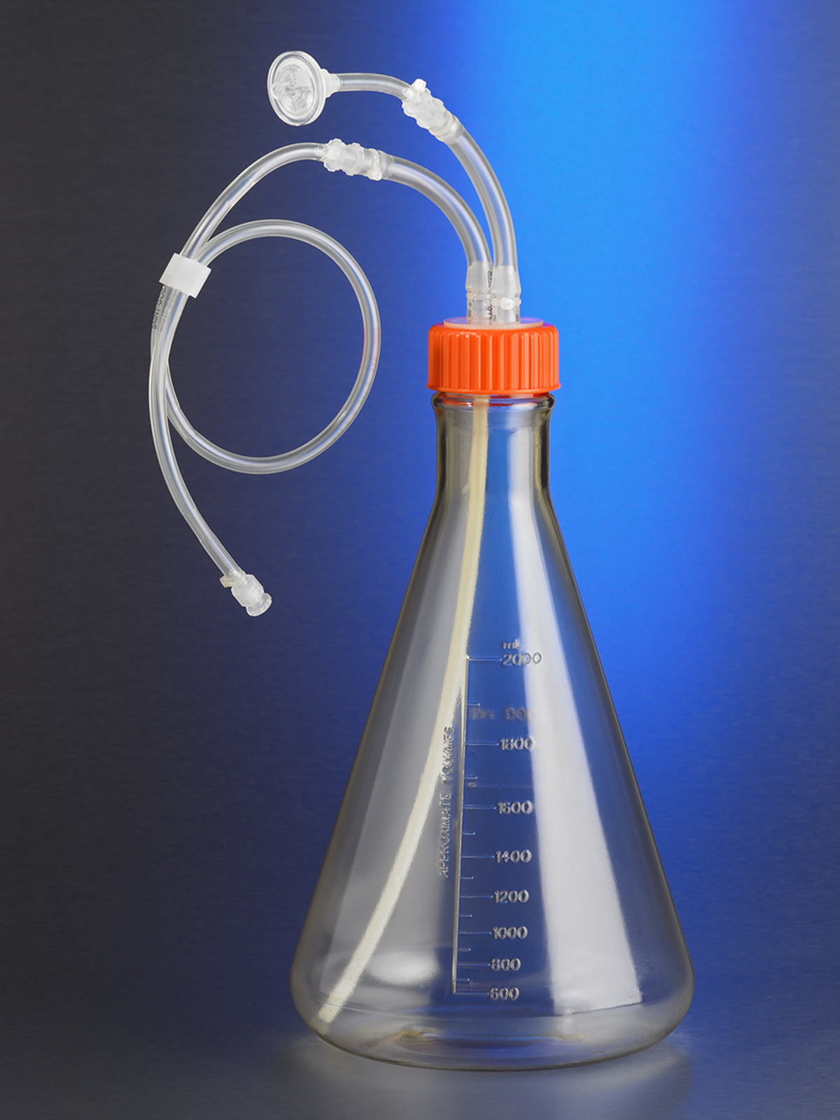 Corning® Erlenmeyer Flask, 2L, Plain, With Aseptic Connector, MLL, 1/4