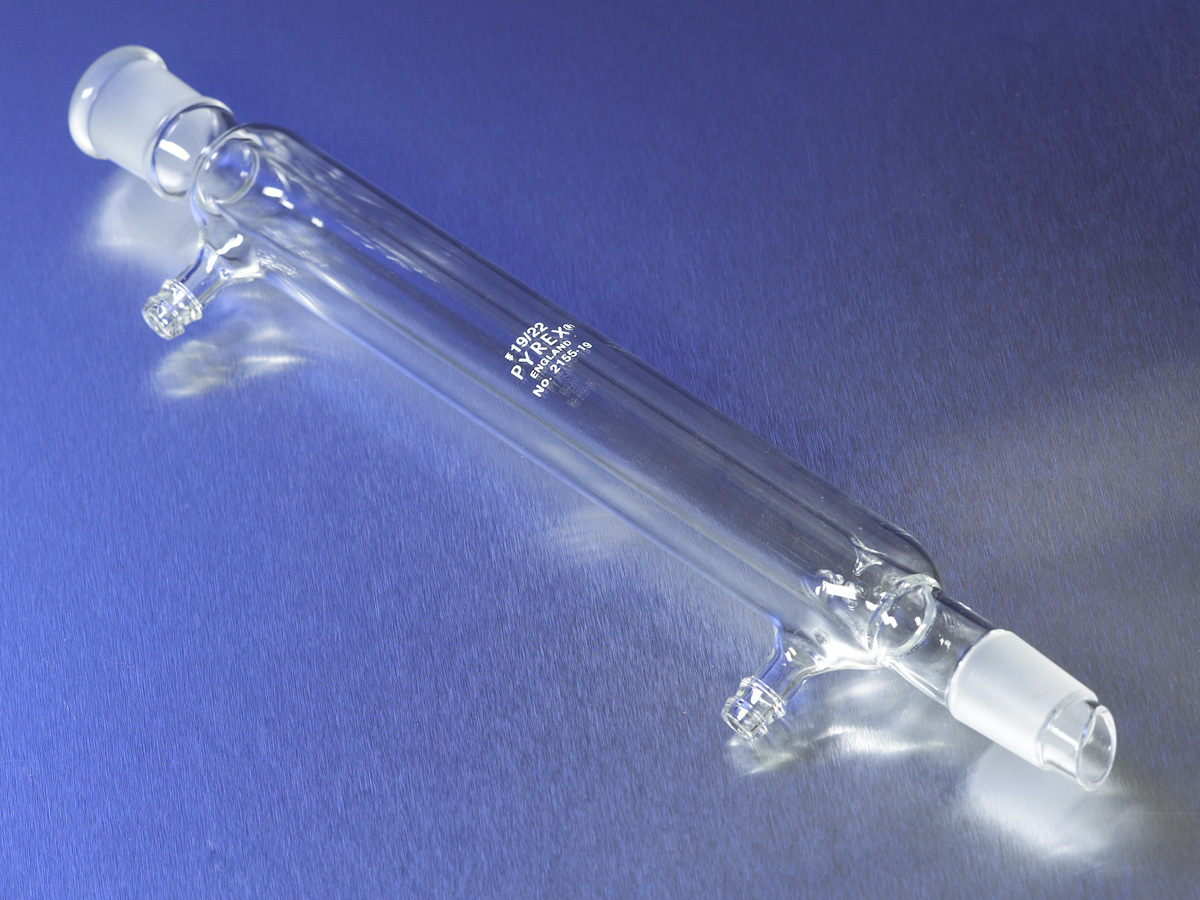 Corning Pyrex Borosilicate Glass Micro Column Condenser with 24/40 Standard  Taper Outer and Inner Joints, Drip Tip