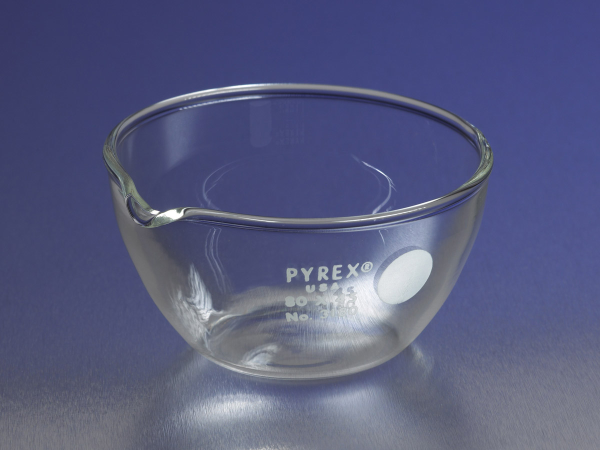 Corning Pyrex 3180-90 Borosilicate Glass 170mL Flat Bottom Evaporating Dish 90mm OD x 50mm Height Pack of 6 