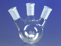 PYREX® 100 mL Three Neck Distilling Flask with 24/40 Center Vertical and 19/38 Side Angled Neck Standard Taper Joints