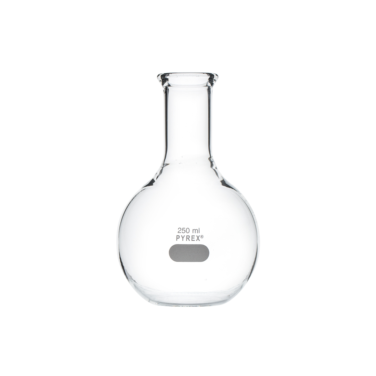 4060 250 PYREX 250 mL Long Neck Boiling Flask Flat Bottom and