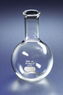 2L Capacity Corning Pyrex Borosilicate Glass Short Neck Round Bottom Heavy Wall Boiling Flask with 24/40 Standard Taper Joints