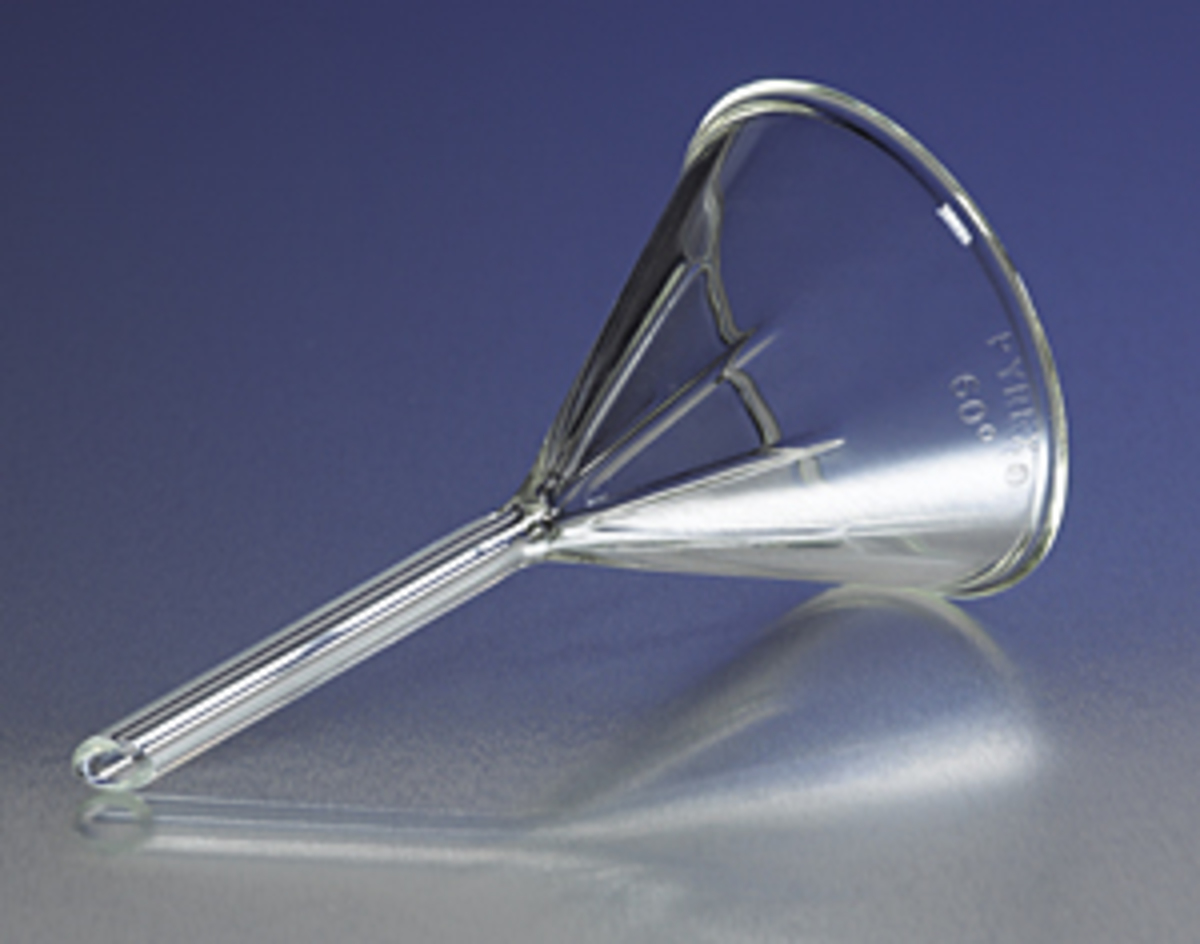Pyrex™ Borosilicate Glass Long Stem Funnels Height: 215mm Pyrex™  Borosilicate Glass Long Stem Funnels