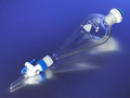 PYREX® 60 mL Economy Squibb Separatory Funnel, Polyethylene Standard Taper Stopper, Replaceable Product Standard PTFE Stopcock