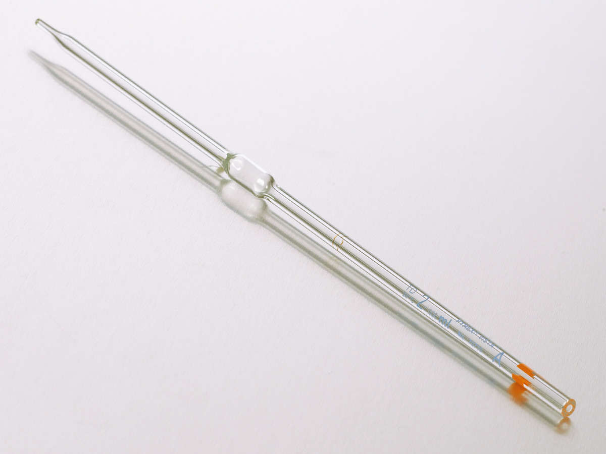 Corning 7100-2 Pyrex Reusable Glass Volumetric Pipet Class A Orange 2 mL 