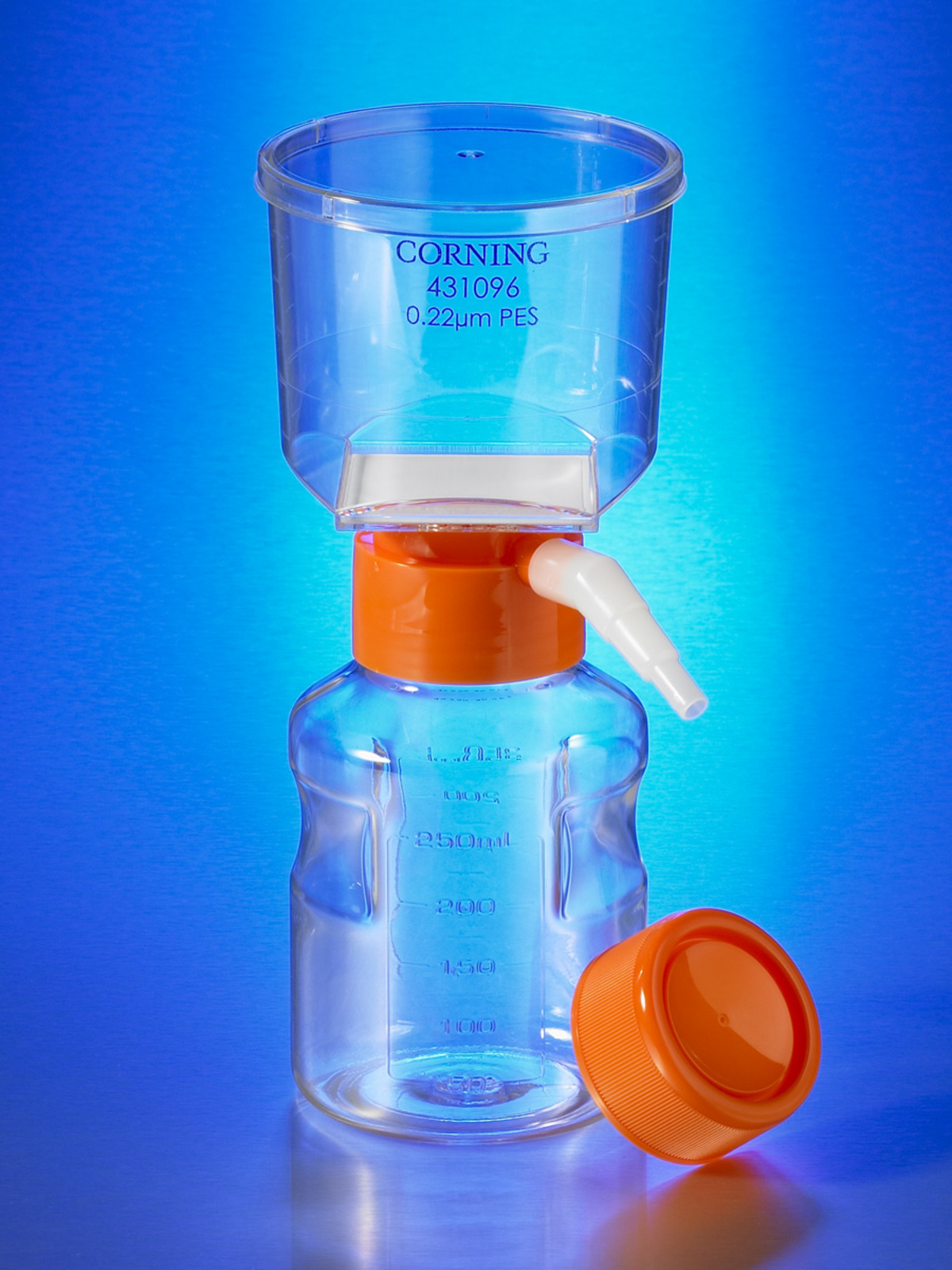 Corning® 150 mL真空过滤器/储液瓶系统,0.22 µm孔径13.6cm² CA滤膜,无菌,12/箱
