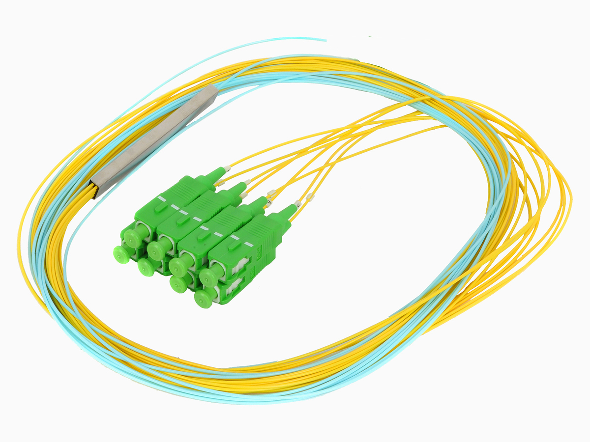 1x8, Spliced Input, SC APC Output, 150 cm legs